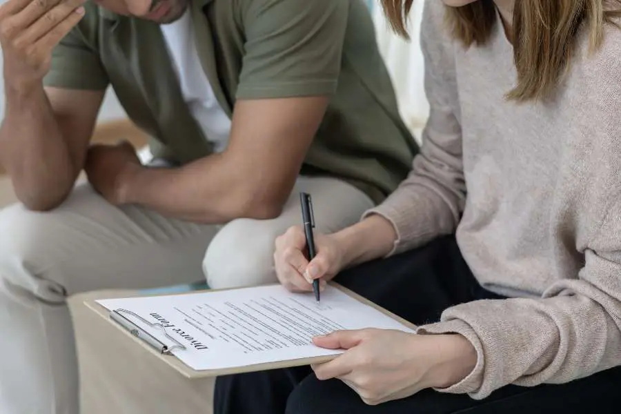 Filling Out Information for Divorce